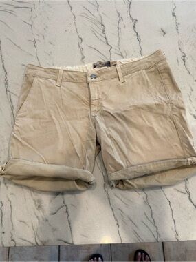 Paige Kenya Khaki Shorts Size 31 Cuffed Chino Shorts Lyocell & Cotton USA Made